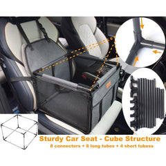 Pet Dog Car Seat, Pet Carrying Basket Suitable for Small Dogs And Cats, Foldable Pet Travel Car Seat Box