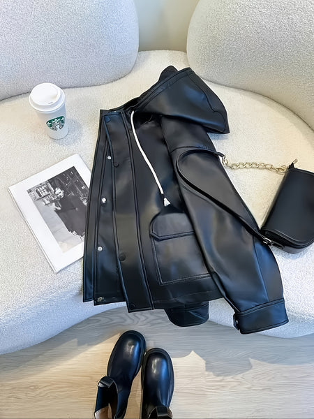 Women's Black Hooded Jacket