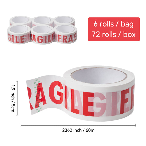 Six Rolls of Adhesive Paper Tape, Strong Adhesive Packaging Tape, Used for Packaging Parcels, Boxes, Cartons, Postage, and During Transportation. Each Roll Measures 5cm * 60m * 52um