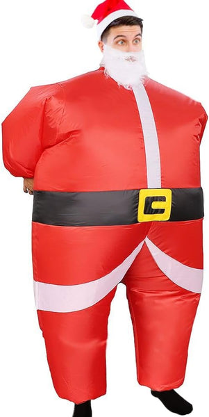 Inflatable Christmas Costume for Adult Blow up Santa Claus Elf Snowman Ginger Bread Man Costum Xmas Funny Fancy Dress