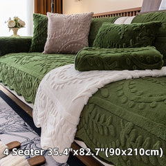 1pc Heavy-Duty Sofa Cover - Beige Floral & Leaf pattern, Non-Slip Couch Protector with Pet-Friendly One-Piece Design, Machine Washable for Living Room, Bedroom, Office - Fits Most Single/Double/Three/Four-Seater Sofas - Modern Home Decor, Sofa for Living