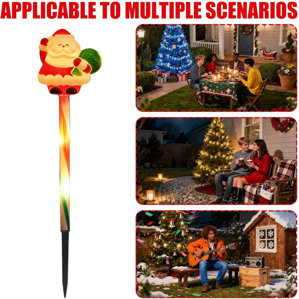 Solar Christmas Decorations - 5 Pieces Waterproof LED Ambient Lighting, 41 X 4 X 4 Cm Snowman Santa Solar Christmas String Lights for Garden Lawn Patio Pathway Home Bedroom Living Room Party