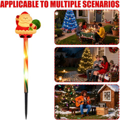 Solar Christmas Decorations - 5 Pieces Waterproof LED Ambient Lighting, 41 X 4 X 4 Cm Snowman Santa Solar Christmas String Lights for Garden Lawn Patio Pathway Home Bedroom Living Room Party