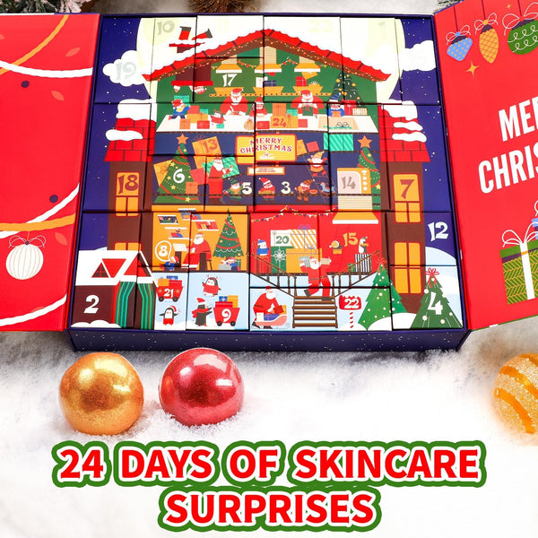 Advent Calendar 2025 Christmas for Women, 24Pcs Bath Sets for Women Gift Christmas Spa Gift Set with Christmas Tree Bracelet, Bubble Bath, Xmas Decorations Etc, Xmas Gift Idea for Mum, Daughter