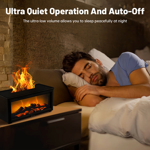 3D Flame Aromatherapy Diffuser, 7 Color Dimmable with Remote Control, Ultra Quiet Humidification, Timer & Auto Shut-Off, Ideal for Yoga Meditation Bedroom Living Room