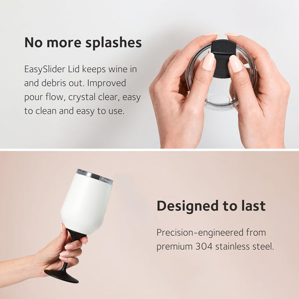 Huski Wine Tumbler 2.0 | New | Award-Winning Design with Detachable Stem | Premium Stainless Steel Wine Glass with Lid | Triple Insulated Tumbler | 355Ml Capacity | Great Gift (Powder Pink)