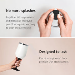 Huski Wine Tumbler 2.0 | New | Award-Winning Design with Detachable Stem | Premium Stainless Steel Wine Glass with Lid | Triple Insulated Tumbler | 355Ml Capacity | Great Gift (Powder Pink)