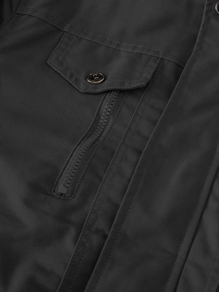 Men's autumn and winter outerwear jacket with warm and thick velvet, windproof and warm, casual multi pocket jacket for winter