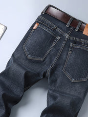 Men'S Business Jeans Slim Straight Stretch Men'S Trousers