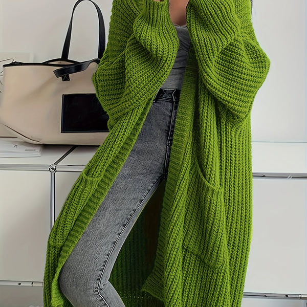 Women'S Y2K Cardigan - Long Flowy Open Front Sweater with Pockets, All-Season Layering Piece for Casual & Formal Outfits