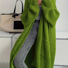 Women'S Y2K Cardigan - Long Flowy Open Front Sweater with Pockets, All-Season Layering Piece for Casual & Formal Outfits