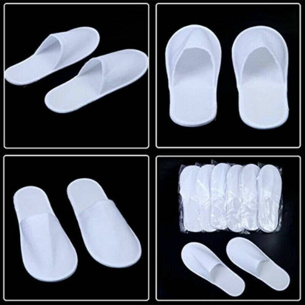 20Pairs Disposable Terry Cloth Slippers for Spa, Hotel, and Guest Use Office & School Supplies
