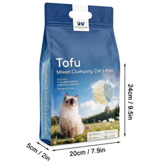 Multi-Buy Discounts, Premium Tofu Blended Cat Litter (2.3*1 Kg), Deodorizing Tofu Cat Litter - Clumping, Low Dust, Easy To Clean, Fast Clumping, Odor Control, Non-sticking, Flushable, Long-lasting.