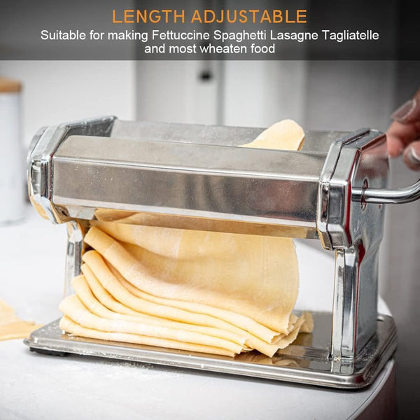 Pasta handmade pasta maker Pasta maker Sturdy handmade pasta cutter 3 in 1 stainless steel manual fresh pasta maker Dough roller Long pasta thin pasta thick pasta 0.5-3 mm thickness