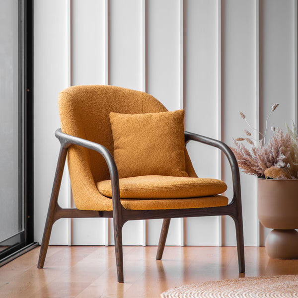 Gallery Alegra Ochre Fabric Armchair