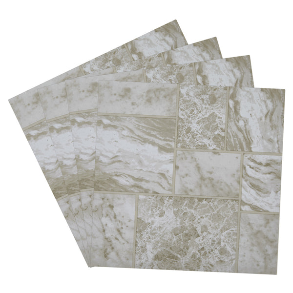 LIFE IDEAS Set of 10/30pcs Marble Effect PVC Floor Tiles - 12