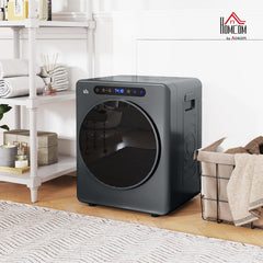 HOMCOM 4Kg Vented Tumble Dryer, 1000W Compact Freestanding Front Tumble Dryer with Stainless Steel Tub, Timer, 6 Heat Settings, Small Portable Clothes Drying Machine, Grey