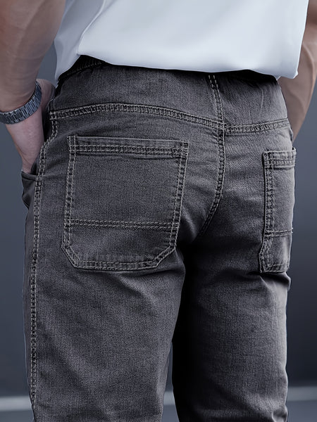 New Men's Washed Jeans for Spring and Autumn, Fashionable Ankle Pants, Comfortable Casual Trousers