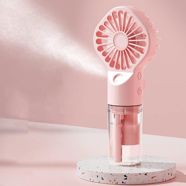 SJMR Handheld Mist Fan – Portable & Lightweight Rechargeable Mini Fan with Cooling Spray for Travel, Outdoor, Gym, Office & Summer Use