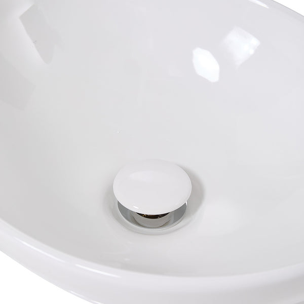Ceramic Counter Top Sink Hand Washing Basin Modern Bathroom Cloakroom Sink Bowl with Waste Pipe Kits 410*340*140mm