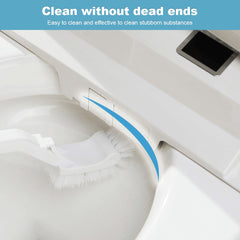 Slim Trash Can with Brush | Large Capacity Narrow Space Garbage Bin, Bathroom Waste Basket with Lid, Creative Home Cleaning Supplies, Plastic, Odor Sealing, No Electricity Needed