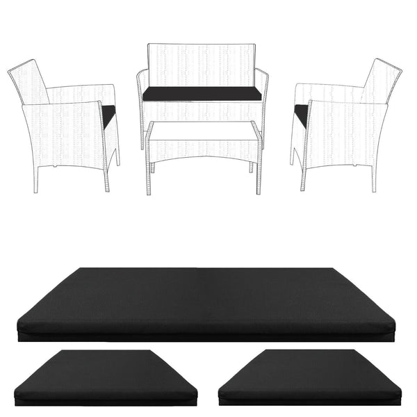 3pcs Replacement Outdoor Seat Cushion Pads for Rattan Furniture Water Resistant and Lightweight Patio Furniture Chair Padding