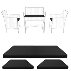 3pcs Replacement Outdoor Seat Cushion Pads for Rattan Furniture Water Resistant and Lightweight Patio Furniture Chair Padding