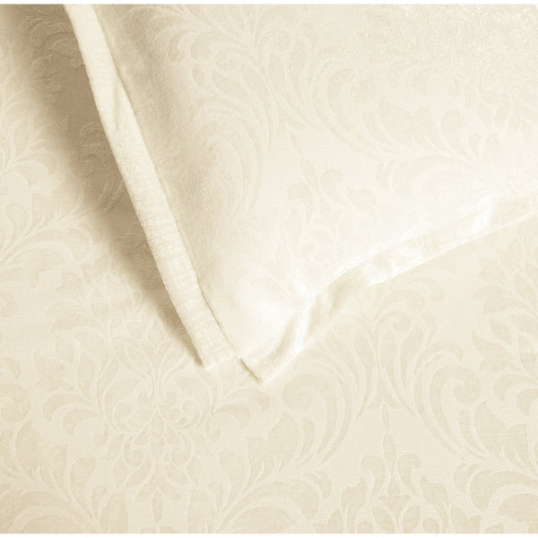 3 Piece Velvet Quilted Bedspread Set Jacquard Damask Bed Cover with Pillow Shams | Luxury Soft Polyester Bedspread for Double King Super King Beds | Modern Elegant Bedroom Bedding Set