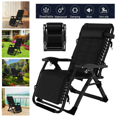 NEW Zero Gravity Chair Reclining Sun Lounger Outdoor Garden Folding Adjustable