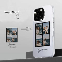 Phone Case: Custom Phone Case - Photo Grid (4-Slot) Design with Black Border, Personalized for iPhone 17/ 16/ 15/ 14/ 13/ 12/ 11 Pro Max/ Pro/ Plus, Perfect Creative Gift for Birthdays, Valentine's Day. iPhone 17 Pro Max Case, iPhone 16 Pro Max Case