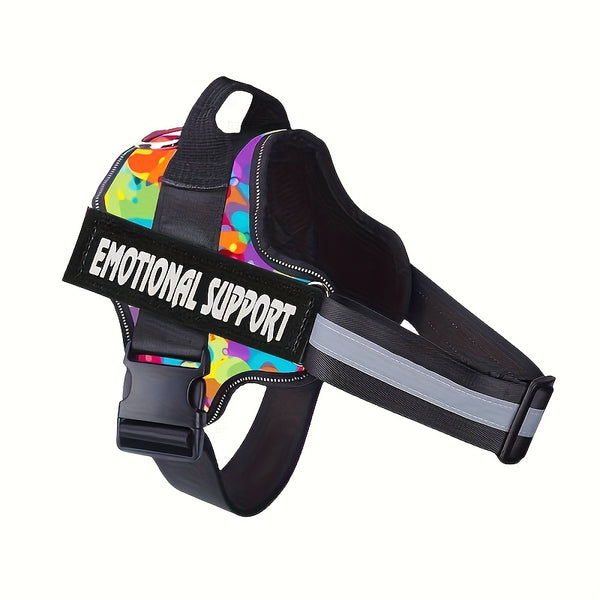 Basic Dog Harness for Emotional Support Dogs Non-Tension Reflective Adjustable Non-Choking Pet Vest Straps with Handles for Easy Walking And Training for Small Medium And Large Dogs