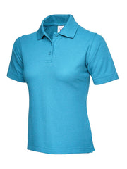 Uneek Clothing UC106 Women's Classic Short-Sleeved Poloshirt - Uniform, Casual or Office Wear | 50/50 Cotton Polyester | Plain Tee Top for Ladies, Side Vents