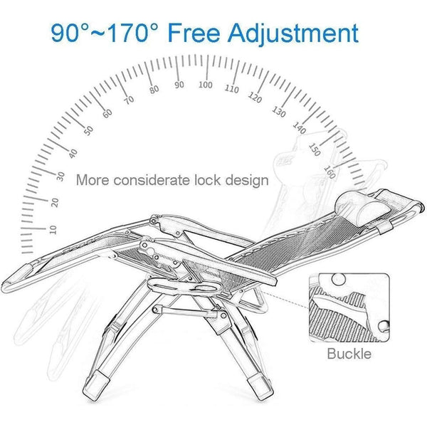 NEW Zero Gravity Chair Reclining Sun Lounger Outdoor Garden Folding Adjustable