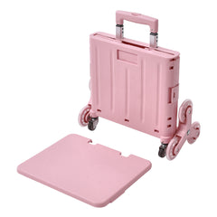 Folding Cargo Basket, Multifunctional Cart, Push Cabinet, Food Moving Cart, Shopping Cart with Lid, Portable Rolling Cargo Box Push Cart Shopping Cart Foldable Toolbox with Adjustable Telescopic Aluminum Handle, 8 Swivel Wheels for Grocery, Shopping, Offi