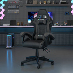 GartistGo Ergonomic Gaming Chair - Gamer Chairs with Lumbar Cushion + Headrest, Height-Adjustable Office & Computer Chair for Adults, Girls, Boys (Without footrest)