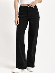 [Petite]KatchMe Women'S Wide Leg Jeans - Mid Rise Relaxed Fit Denim Pants, Soft Stretch Comfortable Trousers for Fall & Winter, Streetwear Casual Bottoms