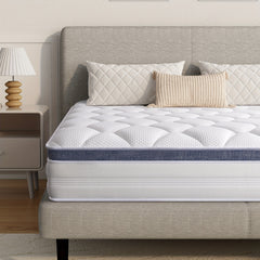 22/25cm Memory Foam Hybrid Mattress, Silent Innerspring & Pocket Springs for Cool-Sleep Comfort, Single,  Double, Double Sizes, Mattress In A Box