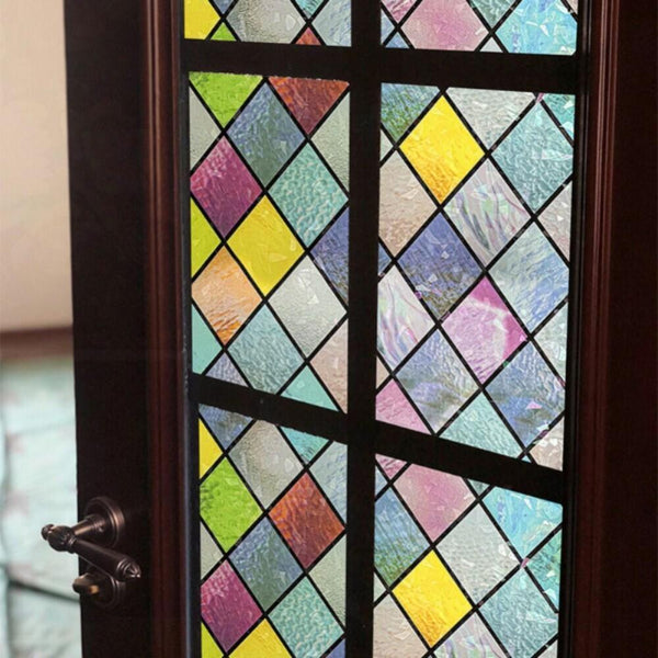 1 Roll of Crystal Lattice Patterned Glass Film, Static Cling, No Glue, Providing Privacy And Blocking Rays, Suitable for Both Office And Home Use
