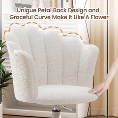Shell-shaped Office Chair,Adjustable Chenille Swivel Chair,Soft and Flexible, Suitable for Bedrooms, Offices and Studies.