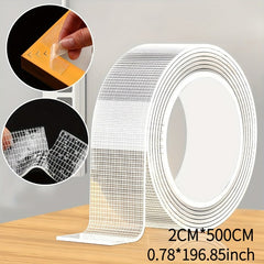 2pcs Industrial Grade Nano Double-Sided Tape, 5-Meter-Long Removable Without Leaving Any Marks, PET Transparent Material, High Viscosity | Strong Load-Bearing | Easy to Tear And Cut | Temperature Resistant, Reusable, Suitable for Home, Office, Car, Office