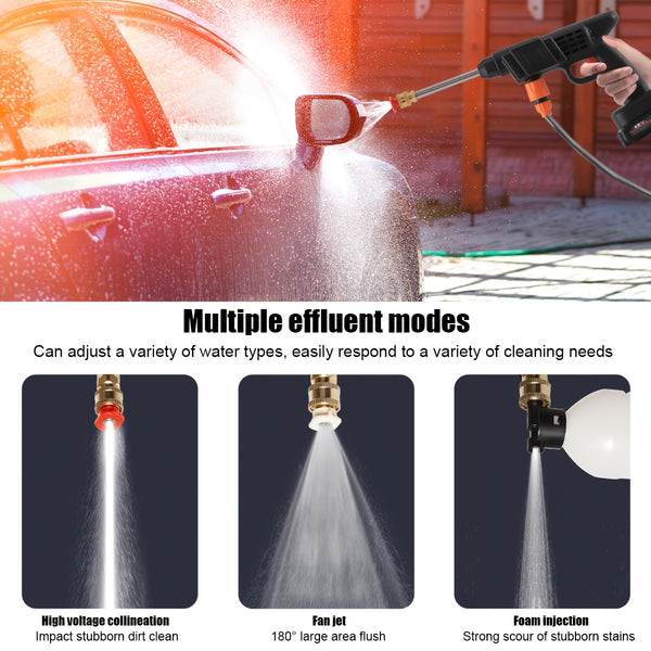Wireless Portable Pressure Cleaner Featuring 2 Batteries, 3000PSI Cordless Power Cleaner, Rechargeable Battery Jet Wash for Vehicles, Gardens, Homes, Patios, And Driveways, Includes 5.03-Meter Hose