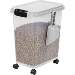 20 Litre Airtight Pet Food Storage Container With Plastic Measuring Scoop Treats For Pet Dog Cat Animal Dry Food Dispenser With Casters, Grey