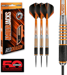 RED DRAGON Amberjack Series Darts Set with Flights and Shafts (Stems)