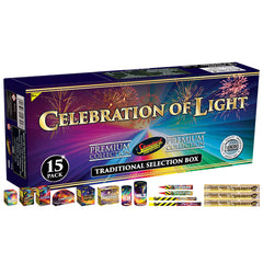 Standard Fireworks Celebration of Light Traditional Selection Box, 15 Pack