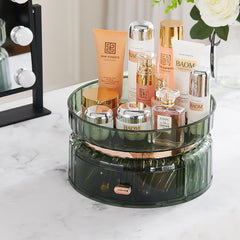 Rotating Makeup Organiser, 360° Spinning Skincare Cosmetic Organizer, Perfume Organiser Tray, Beauty Organiser for Dressing Table, Bathroom Countertop Organiser