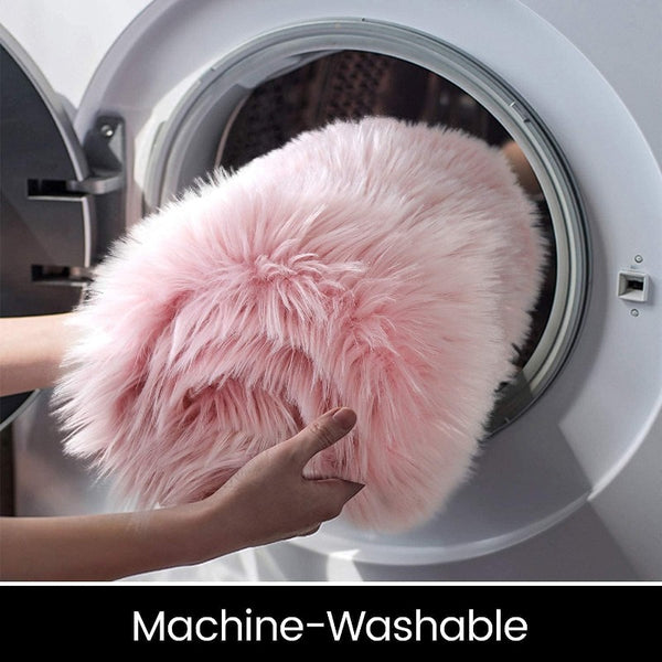 Ultra Soft Faux Fur Rug, Pink Fluffy Shaggy Small Area Rugs, Non Slip Area Floor Carpet, Soft and Cozy for Living Room, Bedroom, Sofa, Chair, Machine Washable