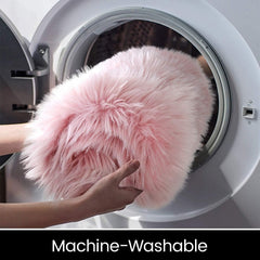 Ultra Soft Faux Fur Rug, Pink Fluffy Shaggy Small Area Rugs, Non Slip Area Floor Carpet, Soft and Cozy for Living Room, Bedroom, Sofa, Chair, Machine Washable