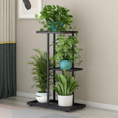 Plant Stand, 3-Tier Indoor Metal Plant Stand, Dark Gray, Multi-Level Flower Shelf for Small Pots, Ideal for Living Room, Balcony, Garden, Patio, and Home Decor