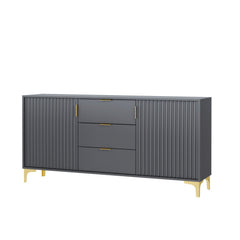 Tide Crest 140cm Modern Sideboard with Gold Accents and Storage