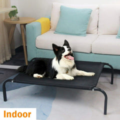 Metal Frame Elevated Dog Bed Portable Raised Pet Cot with Washable Mesh No-Slip Rubber Feet for Indoor & Outdoor Use, Small/Medium/Large to choose